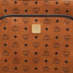 Pre Owned MCM Cognac Visetos Coated Canvas Traveler Cabin Trolley