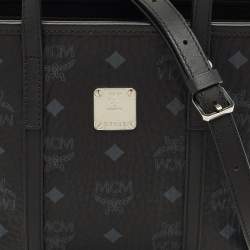 Pre Owned حقيبة يد توني ميني مكسوة بقماش وفيستوس وجلد من إم سي إم باللون الأسود