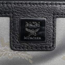 Pre Owned MCM White/Black Visetos Coated Canvas Large Studded Stark Backpack  