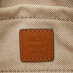 Pre Owned MCM Cognac Visetos Coated Canvas Mini Essential Boston Bag