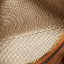 Pre Owned MCM Cognac Visetos Coated Canvas Mini Essential Boston Bag