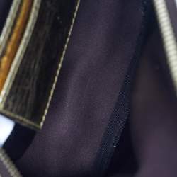 Pre Owned MCM Gold Leather and Embellished Mini Stark Bebe Boo Backpack