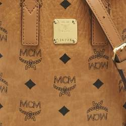 Pre Owned MCM Cognac Visetos Coated Canvas Crossbody Bag