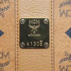 Pre Owned MCM Tan Visetos Coated Canvas Liz Reversible Tote