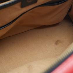 Pre Owned MCM Red/Black Visetos PVC Medium Studded Stark Backpack