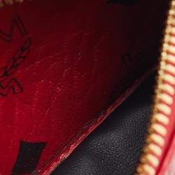 Pre Owned MCM Red Visetos Coated Canvas and Leather Side Stud X-Mini Stark Bebe Boo Backpack