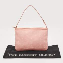 Pre Owned MCM Pink Visetos Coated Canvas Liz Pouch