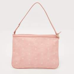 Pre Owned MCM Pink Visetos Coated Canvas Liz Pouch