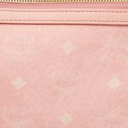 Pre Owned MCM Pink Visetos Coated Canvas Liz Pouch
