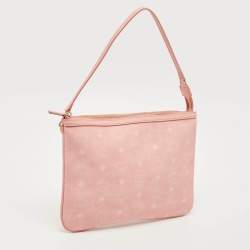 Pre Owned MCM Pink Visetos Coated Canvas Liz Pouch