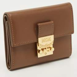 Pre Owned MCM Brown Leather Patricia Trifold Wallet