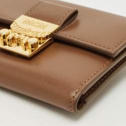 Pre Owned MCM Brown Leather Patricia Trifold Wallet