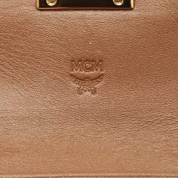 Pre Owned MCM Brown Leather Patricia Trifold Wallet