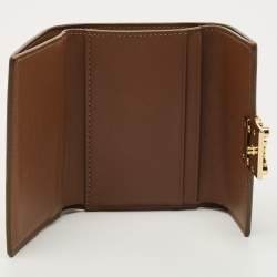 Pre Owned MCM Brown Leather Patricia Trifold Wallet