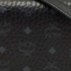 Pre Owned MCM Black Visetos Coated Canvas and Leather Trifold Wallet On Chain