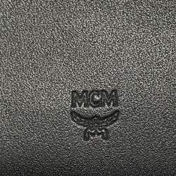 Pre Owned MCM Black Visetos Coated Canvas and Leather Trifold Wallet On Chain