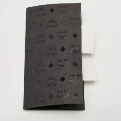 Pre Owned MCM Black Visetos Coated Canvas and Leather Trifold Wallet On Chain