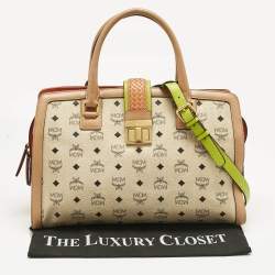 Pre Owned MCM Multicolor Visetos Coated Canvas and Leather Veronica Satchel