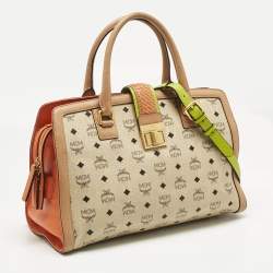 Pre Owned MCM Multicolor Visetos Coated Canvas and Leather Veronica Satchel