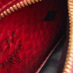 Pre Owned MCM Red Visetos Coated Canvas and Leather Side Stud X-Mini Stark Bebe Boo Backpack