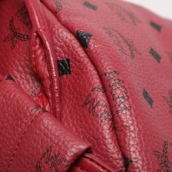 Pre Owned MCM Fuchsia Visetos Coated Canvas Large Studs Stark Backpack