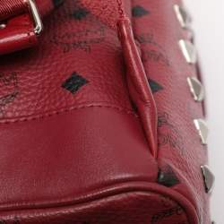 Pre Owned MCM Fuchsia Visetos Coated Canvas Large Studs Stark Backpack