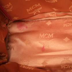 Pre Owned MCM Fuchsia Visetos Coated Canvas Large Studs Stark Backpack