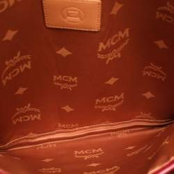 Pre Owned MCM Fuchsia Visetos Coated Canvas Large Studs Stark Backpack