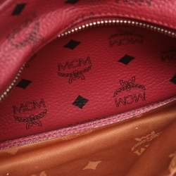 Pre Owned MCM Fuchsia Visetos Coated Canvas Large Studs Stark Backpack