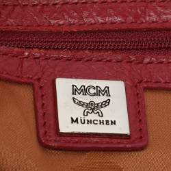 Pre Owned MCM Fuchsia Visetos Coated Canvas Large Studs Stark Backpack