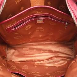 Pre Owned MCM Fuchsia Visetos Coated Canvas Large Studs Stark Backpack