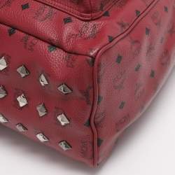 Pre Owned MCM Fuchsia Visetos Coated Canvas Large Studs Stark Backpack
