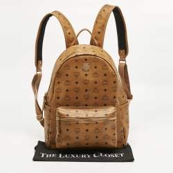 Pre Owned MCM Cognac Visetos Coated Canvas Medium Stark Backpack