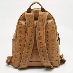 Pre Owned MCM Cognac Visetos Coated Canvas Medium Stark Backpack