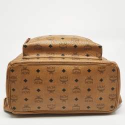 Pre Owned MCM Cognac Visetos Coated Canvas Medium Stark Backpack