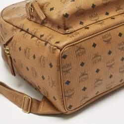 Pre Owned MCM Cognac Visetos Coated Canvas Medium Stark Backpack