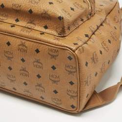 Pre Owned MCM Cognac Visetos Coated Canvas Medium Stark Backpack