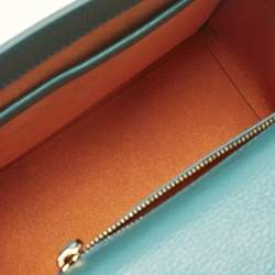 Pre Owned MCM Teal Green Leather Patricia Top Handle Bag