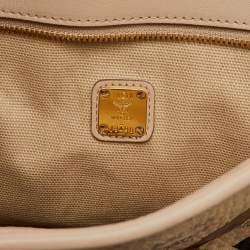 Pre Owned MCM Beige Visetos Coated Canvas and Leather Bunny Tote