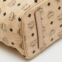 Pre Owned MCM Beige Visetos Coated Canvas and Leather Bunny Tote