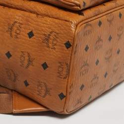 Pre Owned MCM Cognac Visetos Coated Canvas Medium Trilogie Stark Backpack