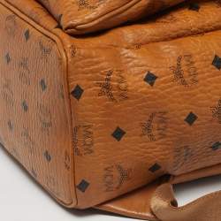 Pre Owned MCM Cognac Visetos Coated Canvas Medium Trilogie Stark Backpack