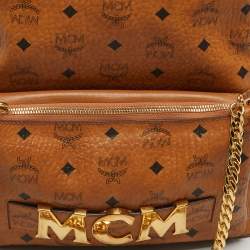 Pre Owned MCM Cognac Visetos Coated Canvas Medium Trilogie Stark Backpack
