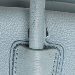 Pre Owned MCM Light Blue Leather Large Milla Tote