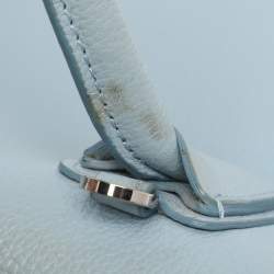 Pre Owned MCM Light Blue Leather Large Milla Tote