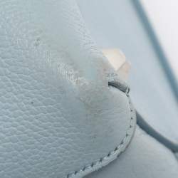 Pre Owned MCM Light Blue Leather Large Milla Tote