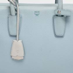Pre Owned MCM Light Blue Leather Large Milla Tote