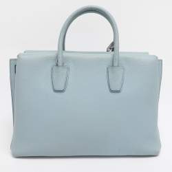 Pre Owned MCM Light Blue Leather Large Milla Tote