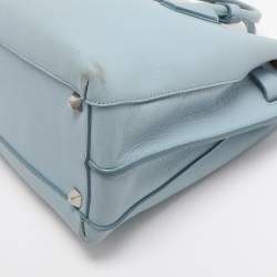 Pre Owned MCM Light Blue Leather Large Milla Tote