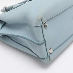 Pre Owned MCM Light Blue Leather Large Milla Tote